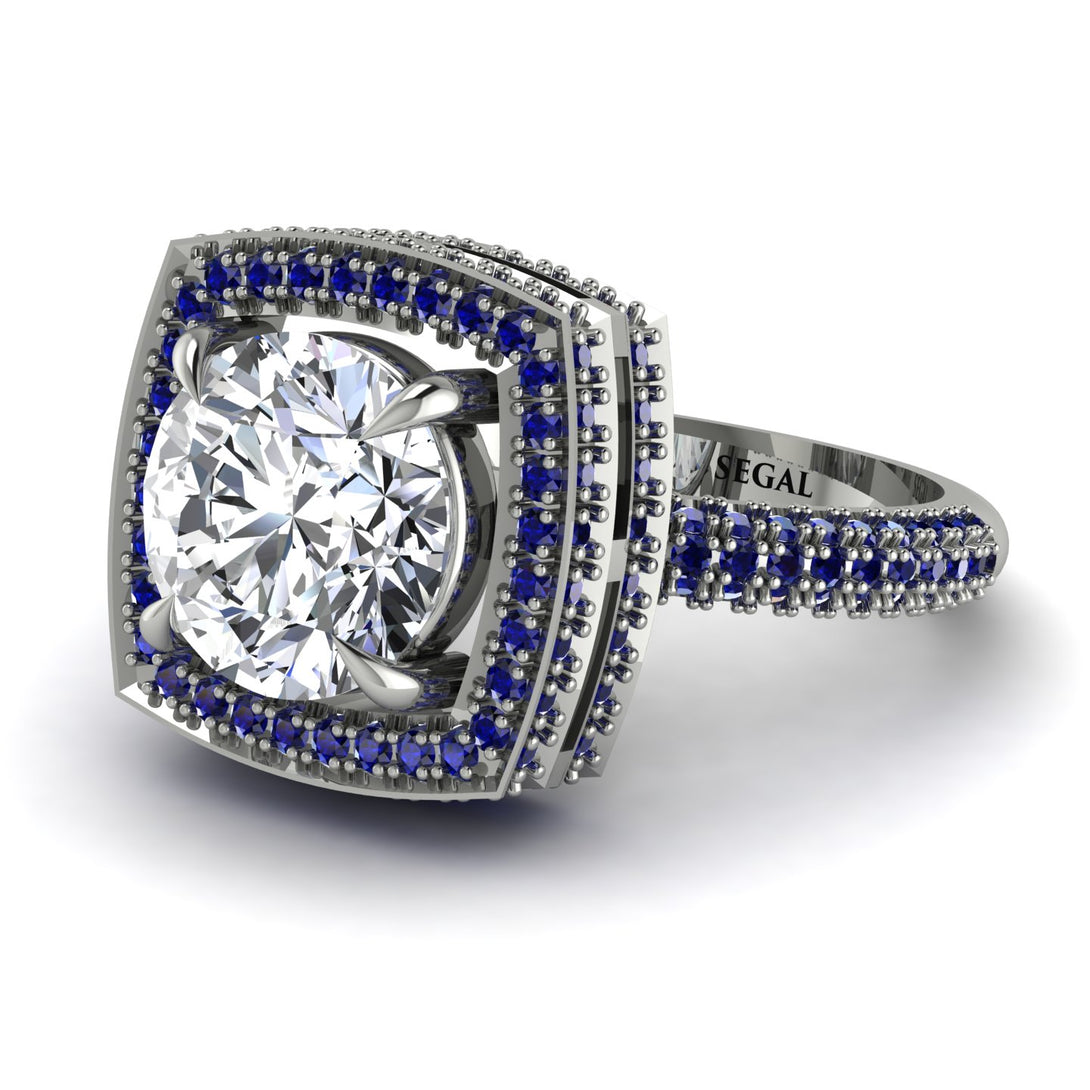 Round Diamond Double Halo Engagement Ring - Kayleigh No. 63