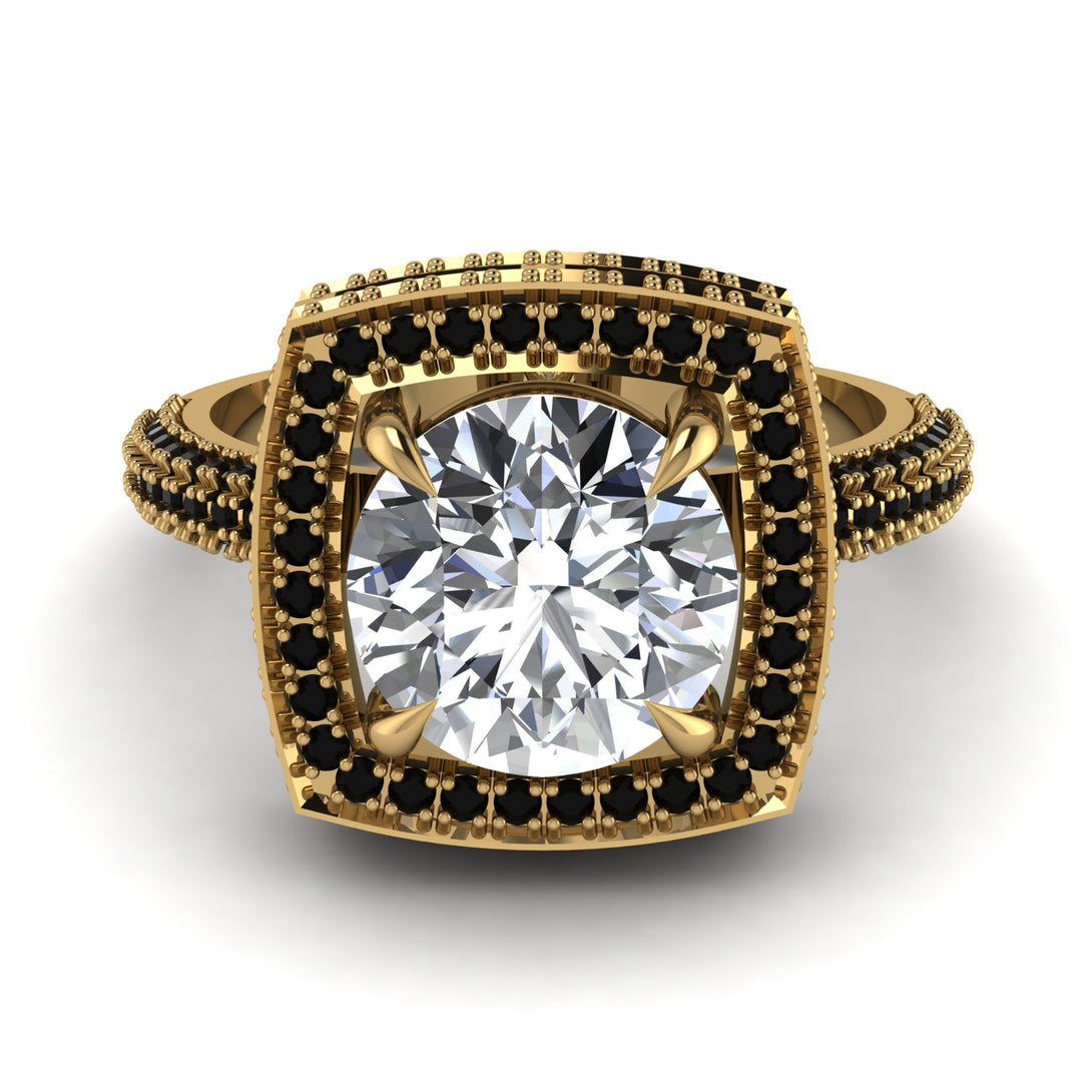 Round Diamond Double Halo Engagement Ring - Kayleigh No. 31