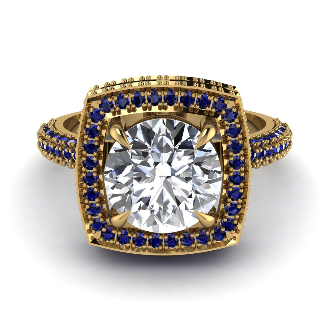 Round Diamond Double Halo Engagement Ring - Kayleigh No. 61