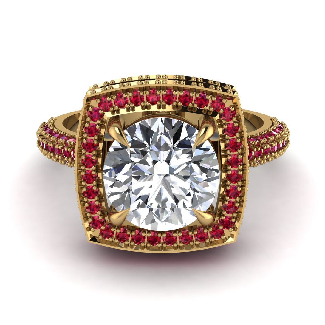 Round Diamond Double Halo Engagement Ring - Kayleigh No. 46