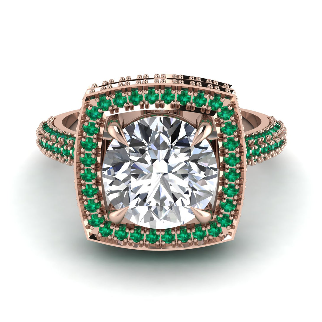 Round Diamond Double Halo Engagement Ring - Kayleigh No. 17