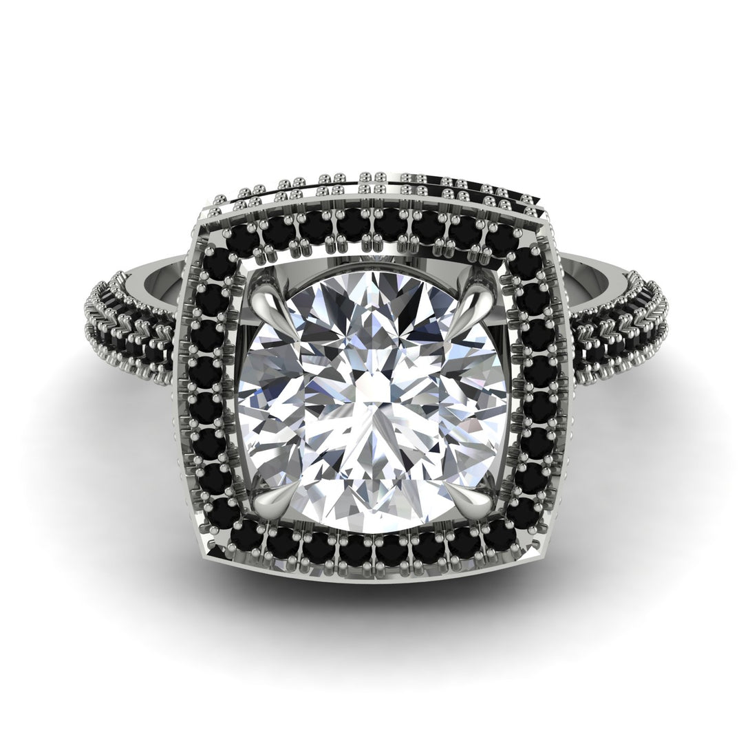 Round Diamond Double Halo Engagement Ring - Kayleigh No. 33