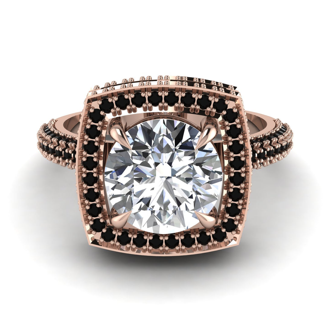 Round Diamond Double Halo Engagement Ring - Kayleigh No. 32