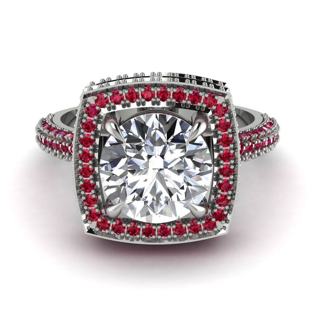 Round Diamond Double Halo Engagement Ring - Kayleigh No. 48