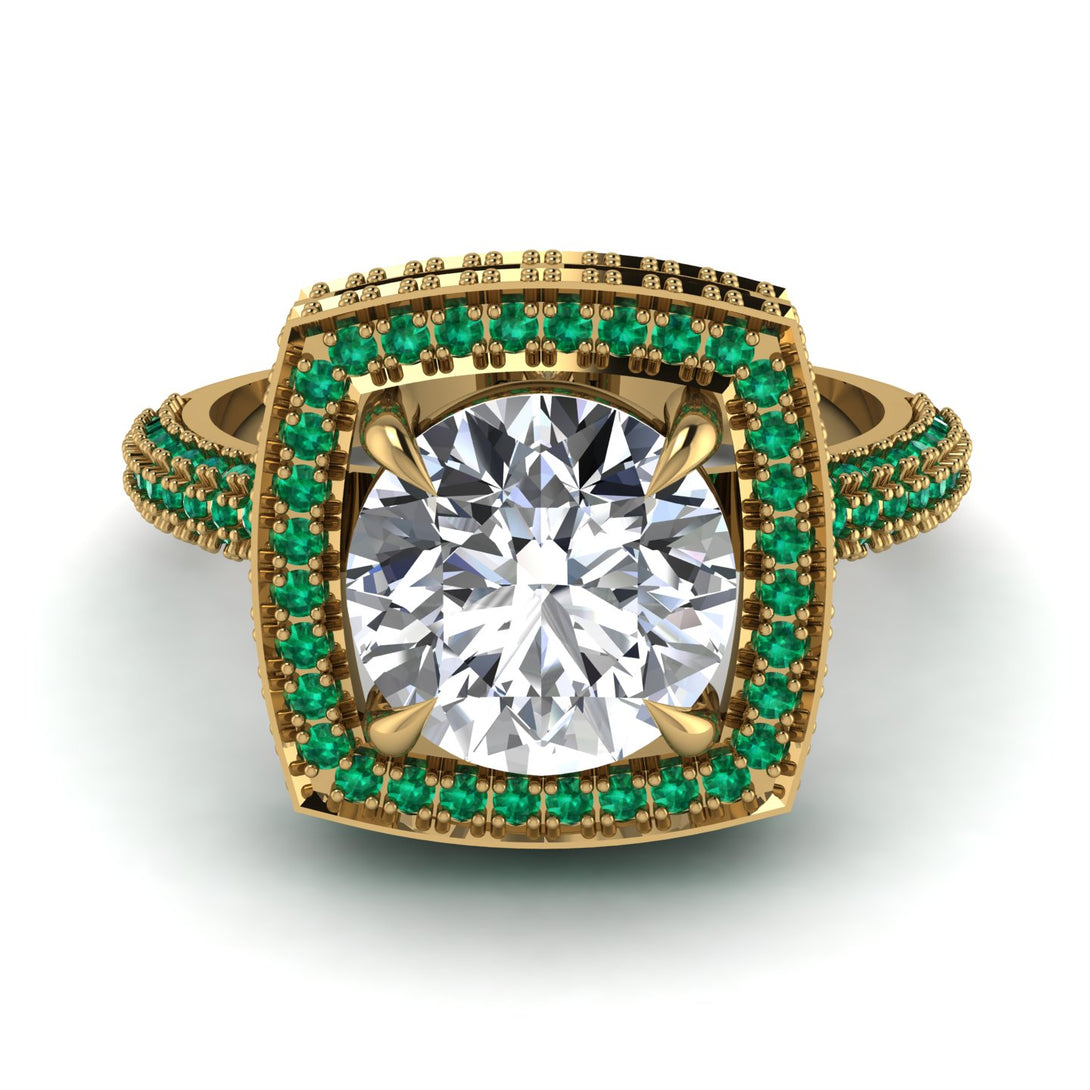 Round Diamond Double Halo Engagement Ring - Kayleigh No. 16