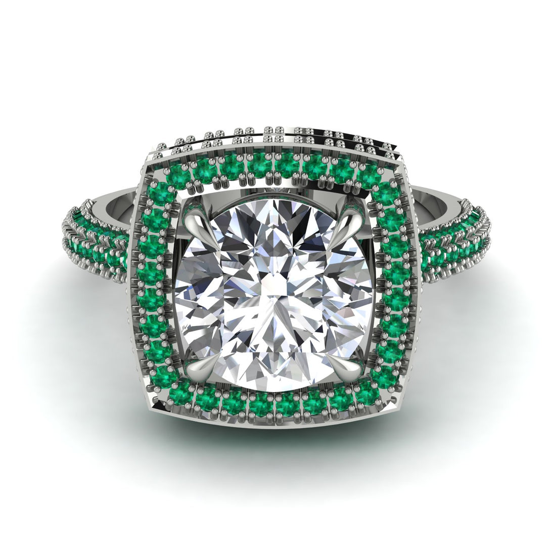 Round Diamond Double Halo Engagement Ring - Kayleigh No. 18