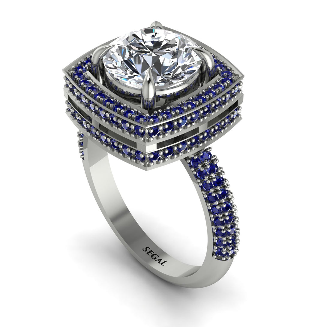 Round Diamond Double Halo Engagement Ring - Kayleigh No. 63