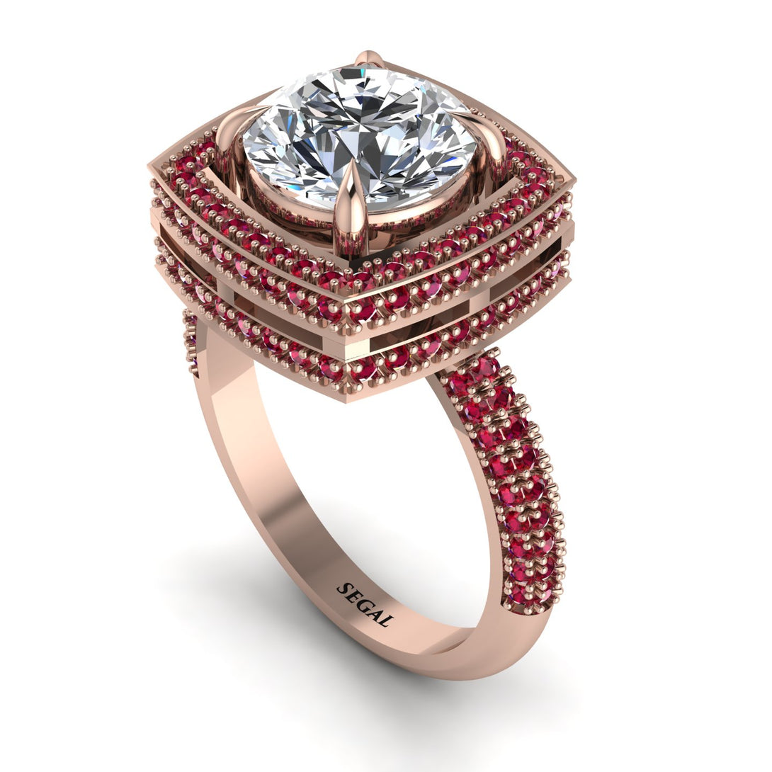 Round Diamond Double Halo Engagement Ring - Kayleigh No. 47