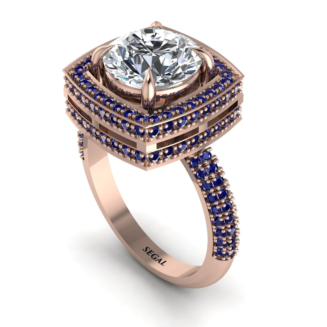 Round Diamond Double Halo Engagement Ring - Kayleigh No. 62