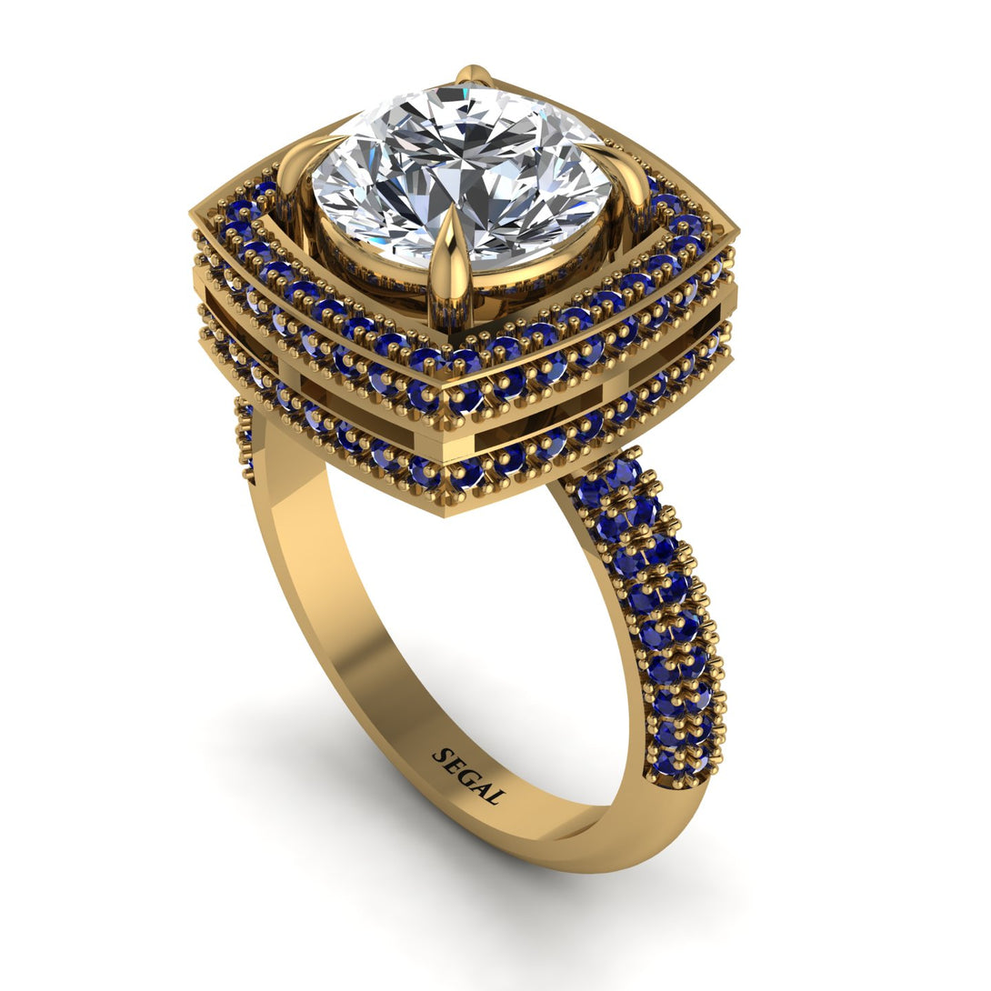 Round Diamond Double Halo Engagement Ring - Kayleigh No. 61