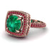 Round Emerald Double Halo Engagement Ring - Kayleigh No. 50