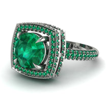 Round Emerald Double Halo Engagement Ring - Kayleigh No. 21 image 1