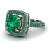 Round Emerald Double Halo Engagement Ring - Kayleigh No. 21