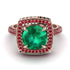 Round Emerald Double Halo Engagement Ring - Kayleigh No. 50 image 2
