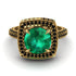 Round Emerald Double Halo Engagement Ring - Kayleigh No. 34