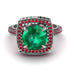 Round Emerald Double Halo Engagement Ring - Kayleigh No. 51