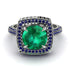 Round Emerald Double Halo Engagement Ring - Kayleigh No. 66 image 2