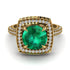 Round Emerald Double Halo Engagement Ring - Kayleigh No. 4