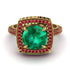 Round Emerald Double Halo Engagement Ring - Kayleigh No. 49 image 2