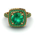 Round Emerald Double Halo Engagement Ring - Kayleigh No. 19 image 2