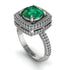 Round Emerald Double Halo Engagement Ring - Kayleigh No. 6