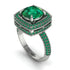 Round Emerald Double Halo Engagement Ring - Kayleigh No. 21