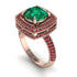 Round Emerald Double Halo Engagement Ring - Kayleigh No. 50