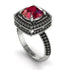 Round Ruby Double Halo Engagement Ring - Kayleigh No. 42