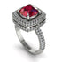 Round Ruby Double Halo Engagement Ring - Kayleigh No. 12