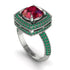 Round Ruby Double Halo Engagement Ring - Kayleigh No. 27