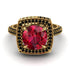 Round Ruby Double Halo Engagement Ring - Kayleigh No. 40