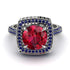 Round Ruby Double Halo Engagement Ring - Kayleigh No. 72