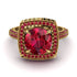 Round Ruby Double Halo Engagement Ring - Kayleigh No. 55