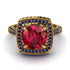 Round Ruby Double Halo Engagement Ring - Kayleigh No. 70
