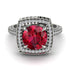 Round Ruby Double Halo Engagement Ring - Kayleigh No. 12