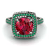 Round Ruby Double Halo Engagement Ring - Kayleigh No. 27