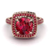 Round Ruby Double Halo Engagement Ring - Kayleigh No. 56