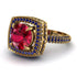 Round Ruby Double Halo Engagement Ring - Kayleigh No. 70