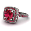 Round Ruby Double Halo Engagement Ring - Kayleigh No. 57