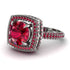 Round Ruby Double Halo Engagement Ring - Kayleigh No. 57