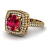 Round Ruby Double Halo Engagement Ring - Kayleigh No. 10 image 1