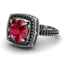 Round Ruby Double Halo Engagement Ring - Kayleigh No. 42 image 1
