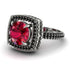 Round Ruby Double Halo Engagement Ring - Kayleigh No. 42 image 1