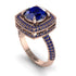 Round Sapphire Double Halo Engagement Ring - Kayleigh No. 74 image 2