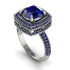 Round Sapphire Double Halo Engagement Ring - Kayleigh No. 75