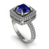Round Sapphire Double Halo Engagement Ring - Kayleigh No. 15