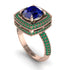 Round Sapphire Double Halo Engagement Ring - Kayleigh No. 29