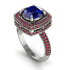 Round Sapphire Double Halo Engagement Ring - Kayleigh No. 60