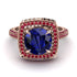 Round Sapphire Double Halo Engagement Ring - Kayleigh No. 59 image 3