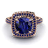 Round Sapphire Double Halo Engagement Ring - Kayleigh No. 74 image 3